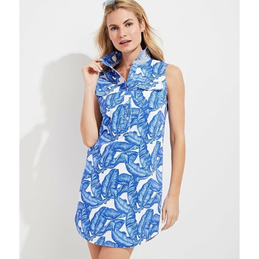 NWT Vineyard Vines banana leaf shirtdress - Picture 7 of 7